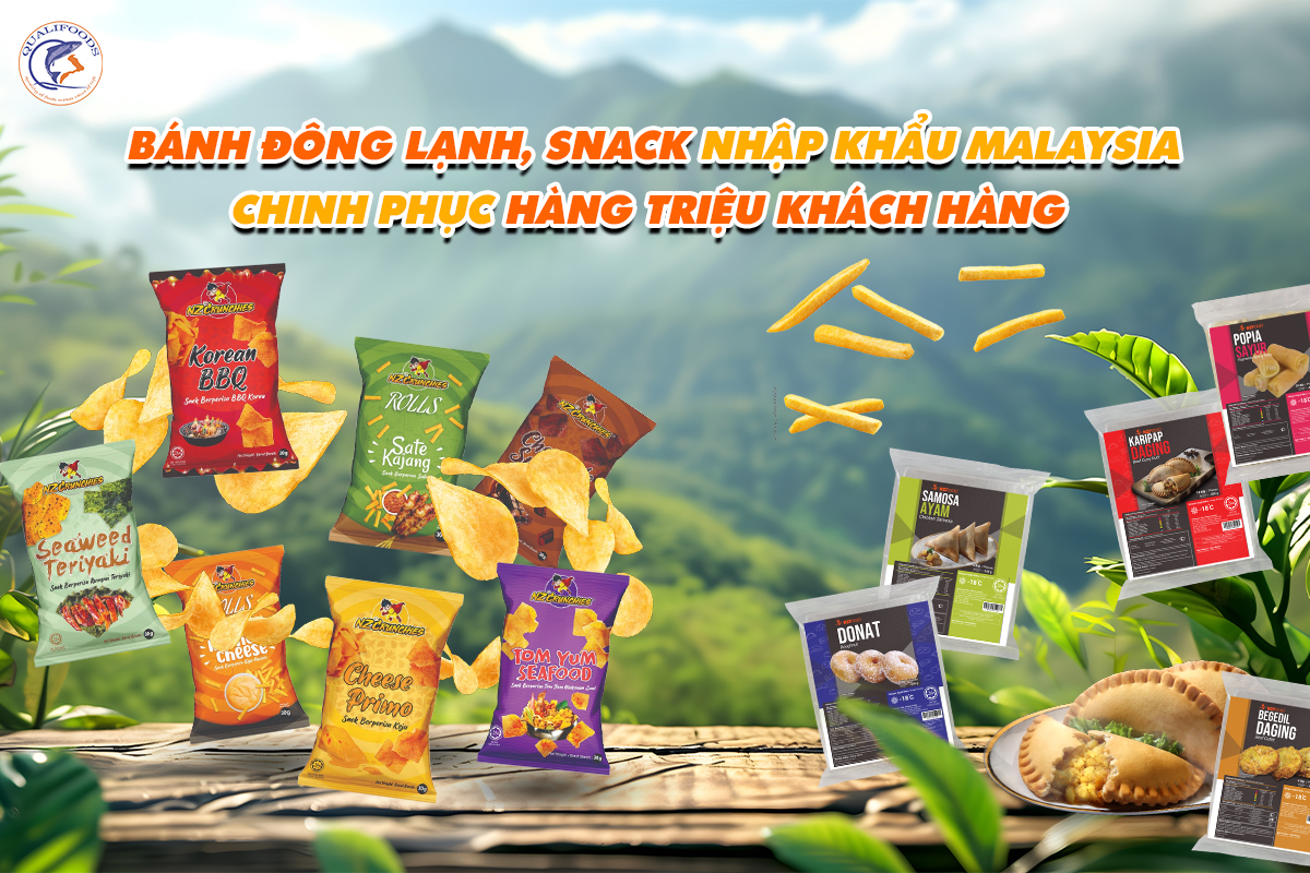 Bánh đông lạnh, đồ ăn nhẹ nhập khẩu malaysia chiếm trọn lòng tin khách hàng
